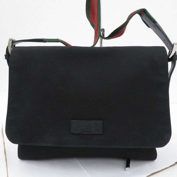 Gucci Sherry Line Shoulder Bag Canvas Black - Picture 3 of 10